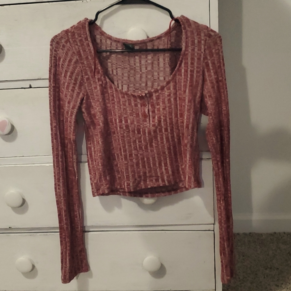 NWOT Wild Fable Size Medium Red Velvet Crop Top